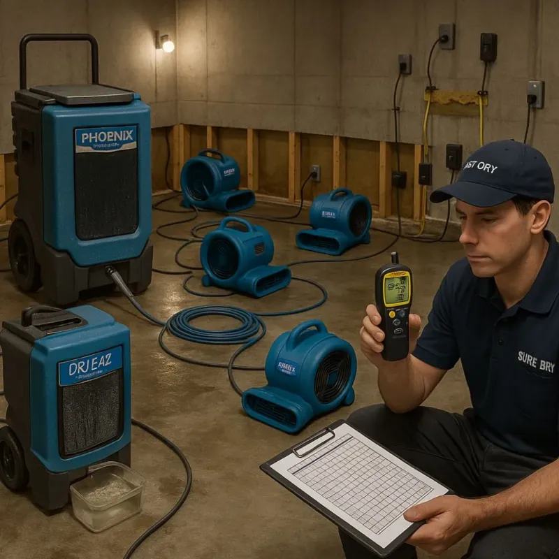 Structural Drying and Dehumidification process in Kewanee, IL